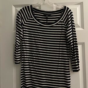 Banana Republic Navy and White Striped Shirt